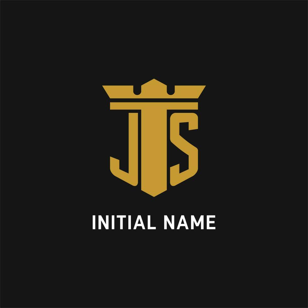 JS initial logo with shield and crown style 24302664 Vector Art at Vecteezy