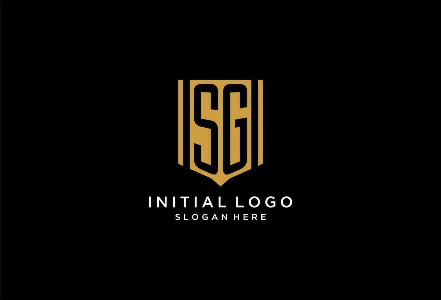 SG monogram logo with geometric shield icon design vector