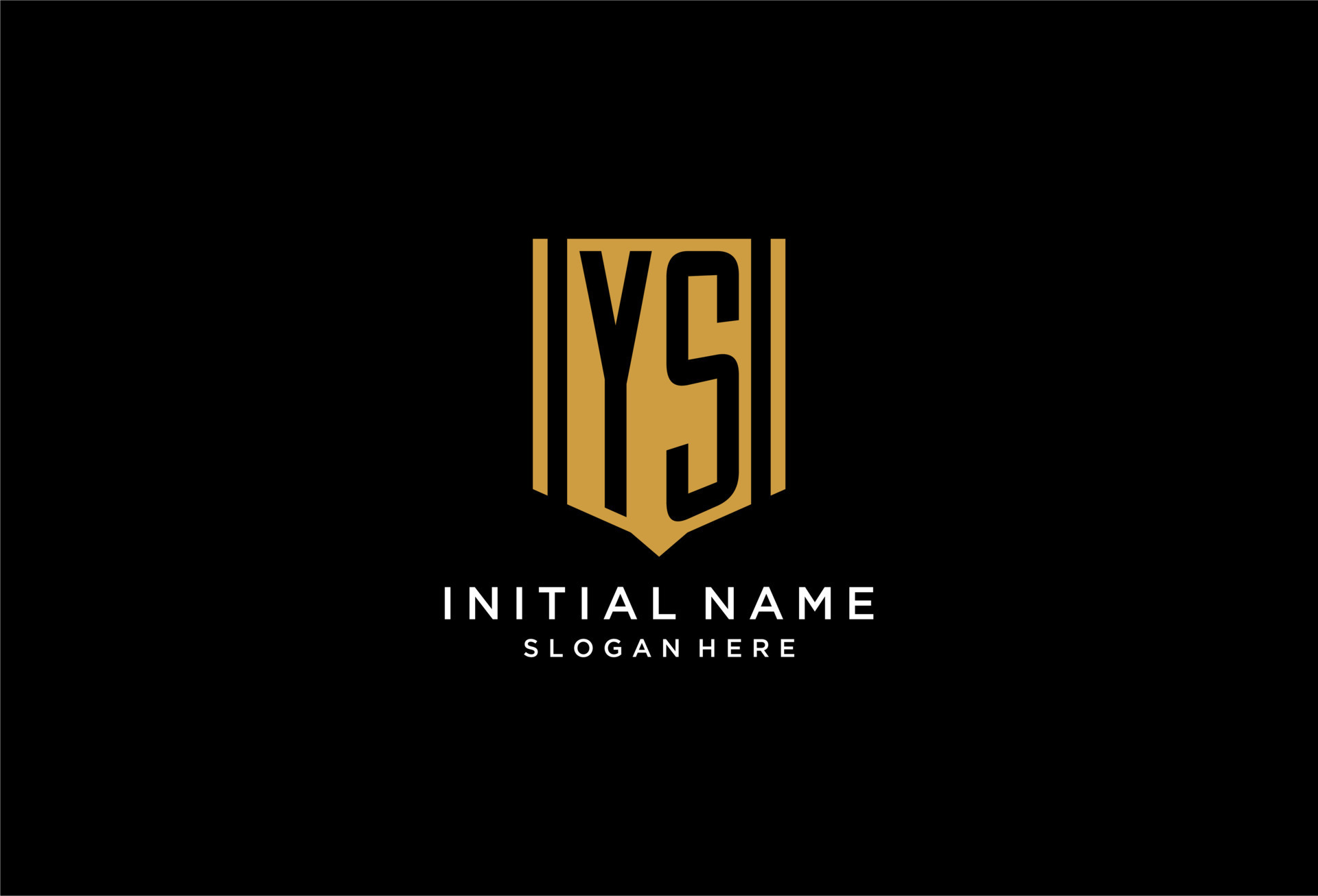 YS monogram logo with geometric shield icon design 24302805 Vector Art ...