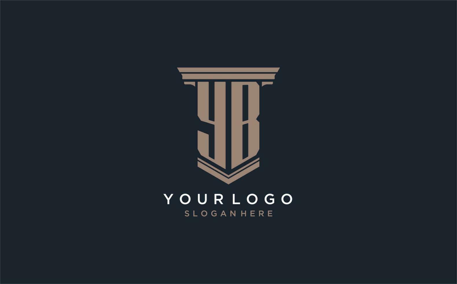 YB initial logo with pillar style, luxury law firm logo design ideas vector