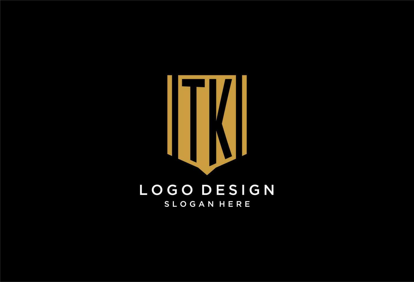 tk monograma logo con geométrico proteger icono diseño vector