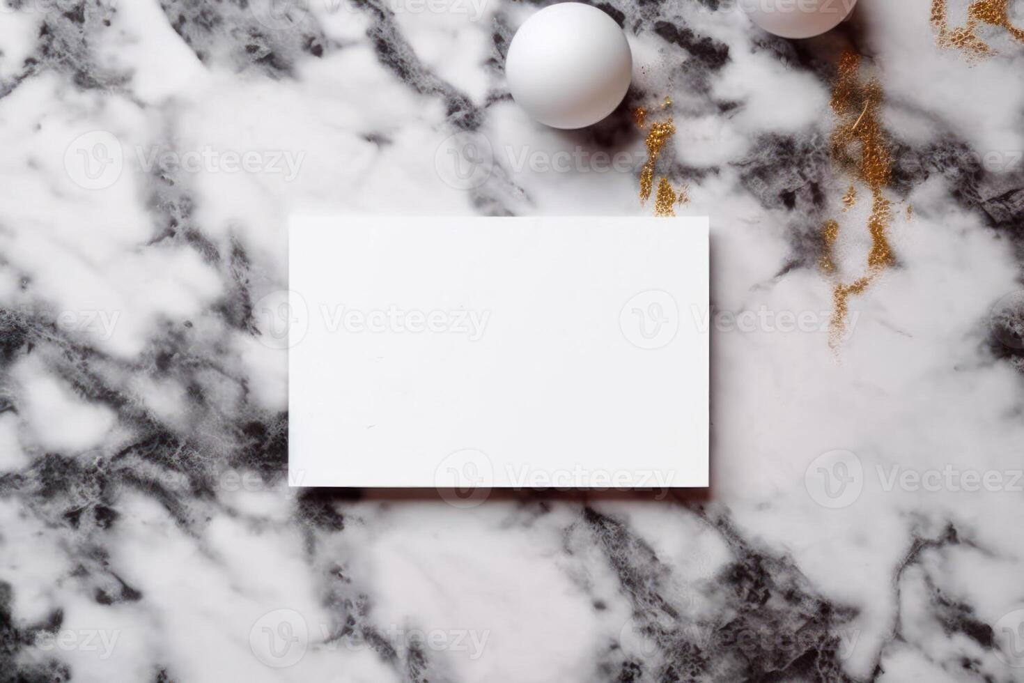 white blank paper mockup on marble background photo
