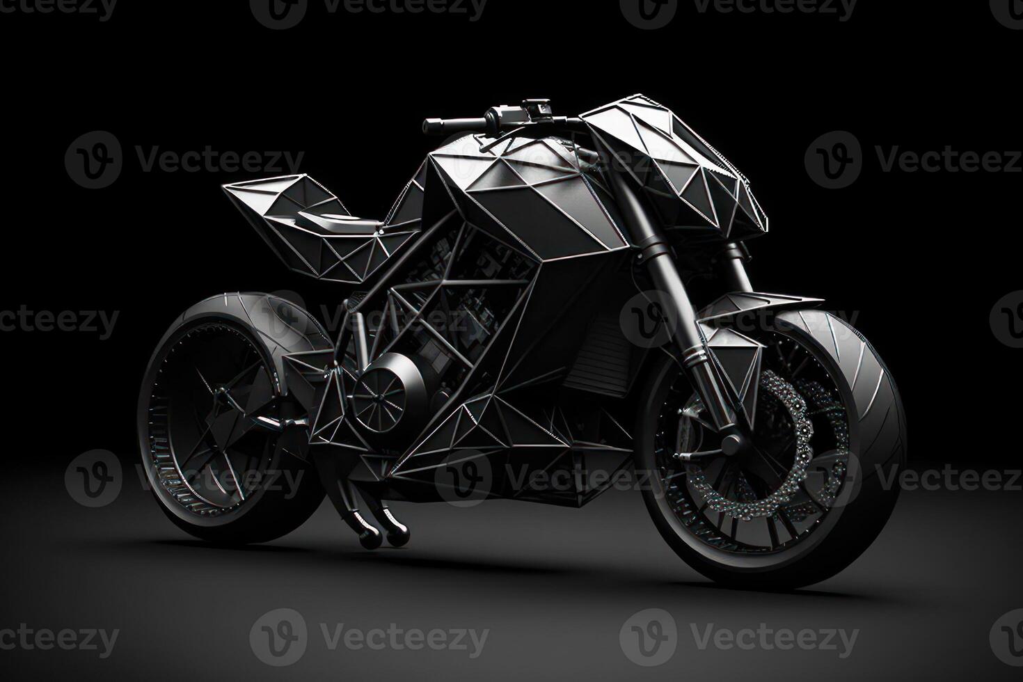 negro Deportes bicicleta, moderno moto prototipo generativo ai foto