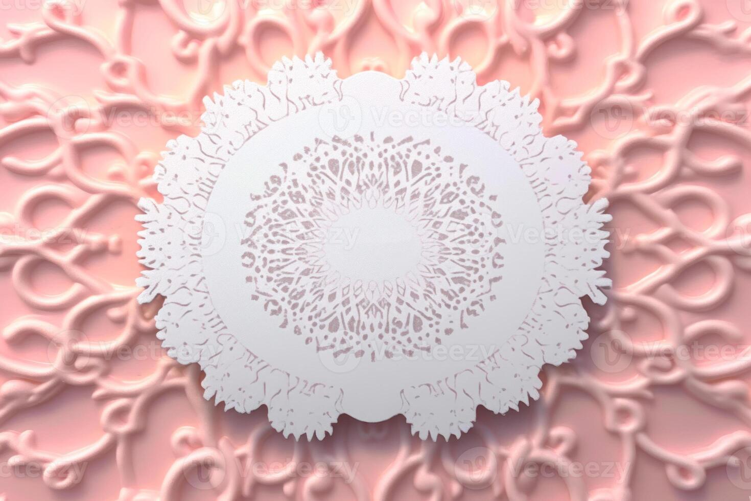 white empty wedding card on a pink background photo