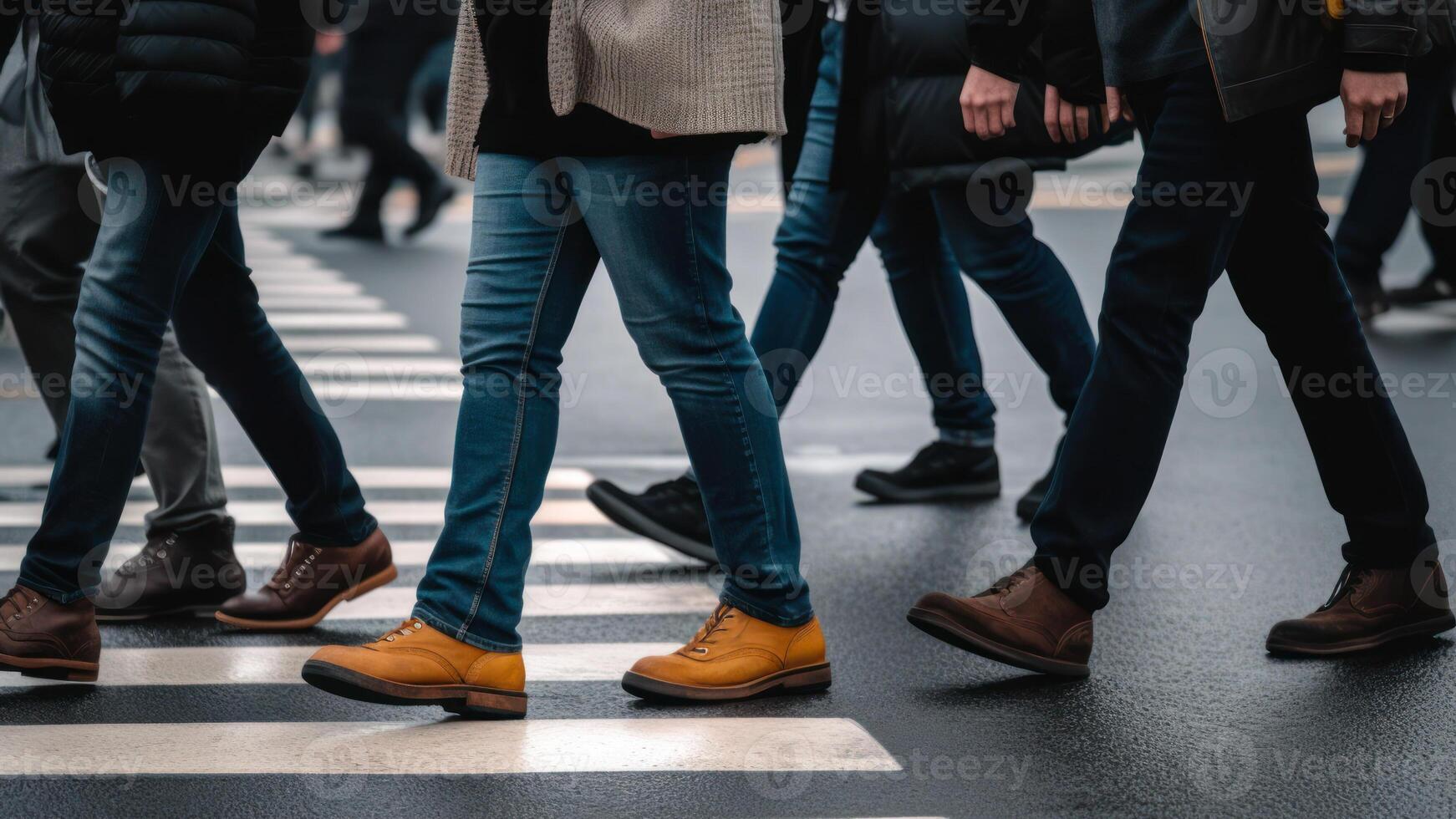 peatonal cruce personas pies generativo ai foto
