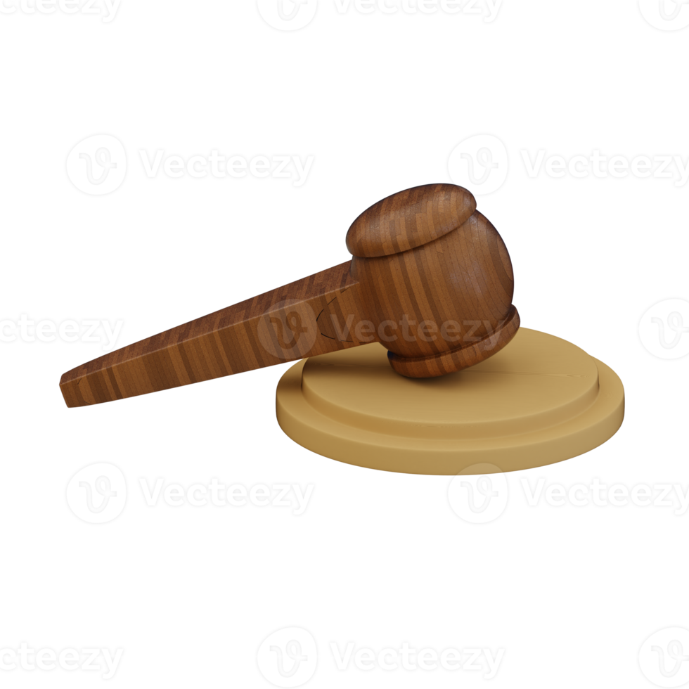 3d rendered judge hammer perfect for law design project png