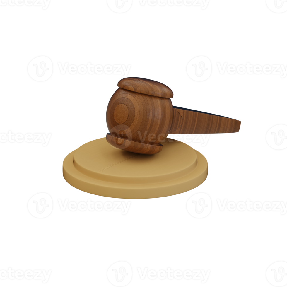 3d rendered judge hammer perfect for law design project png