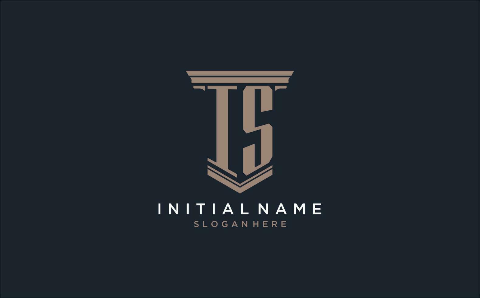 IS initial logo with pillar style, luxury law firm logo design ideas vector