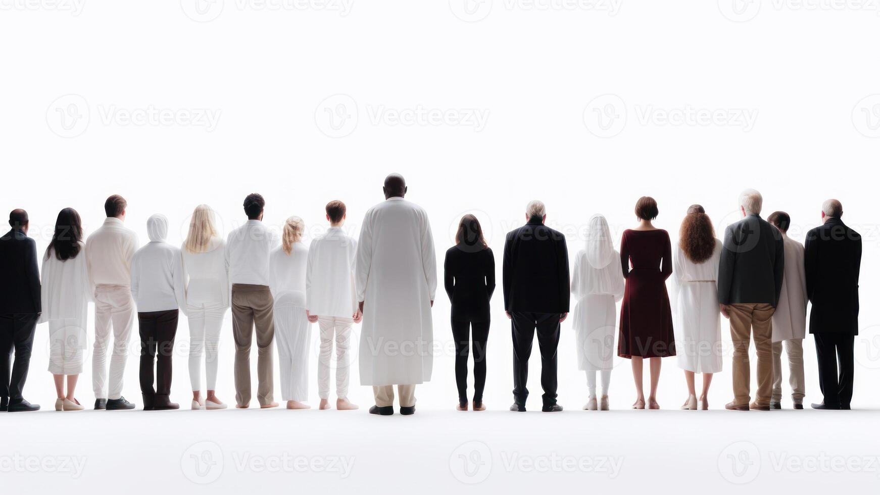 believers people on white background photo