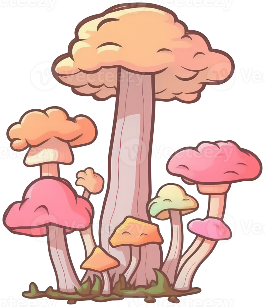 Mushroom sticker transparent illustration. . png