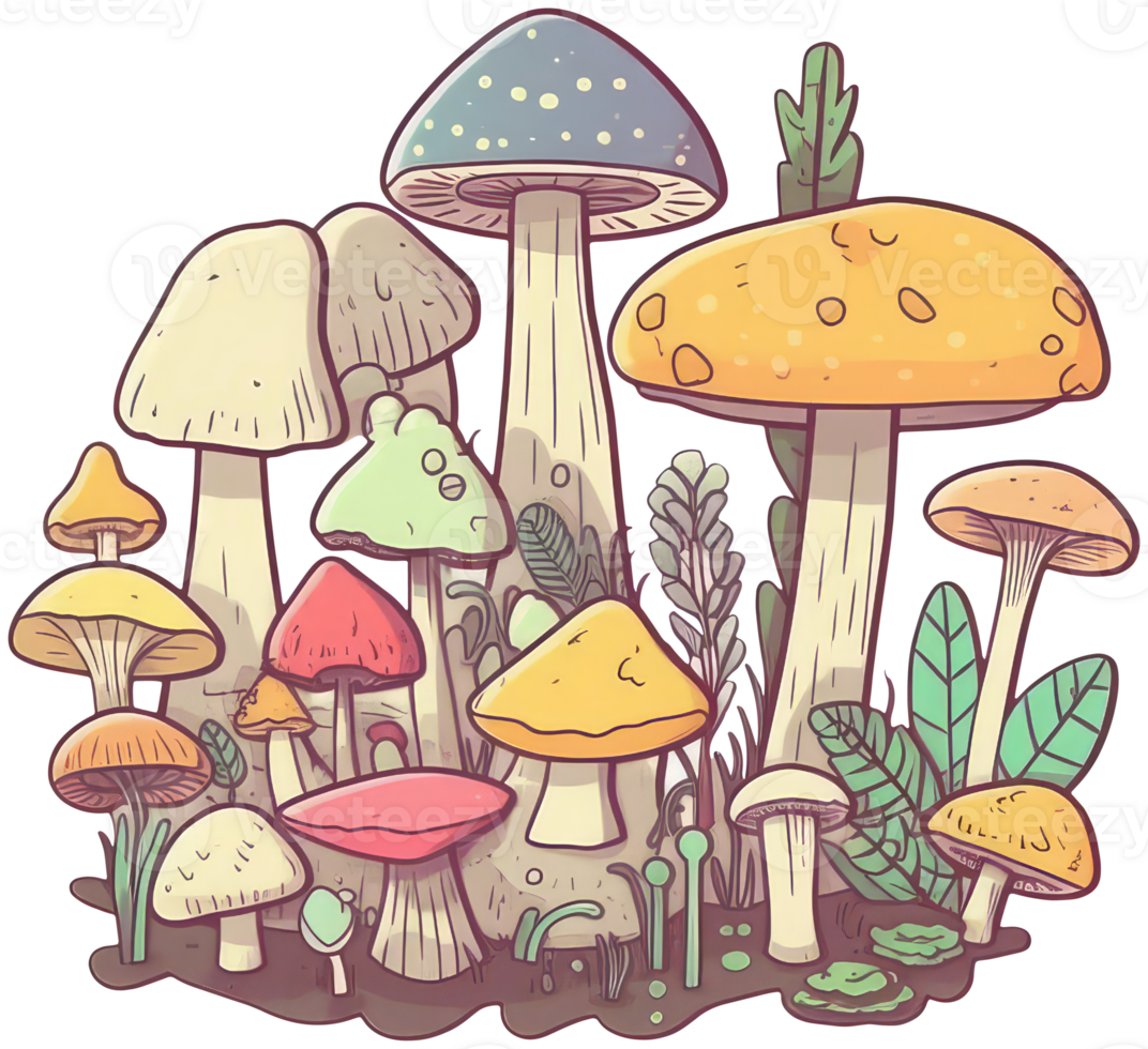 Mushroom sticker transparent illustration. . png