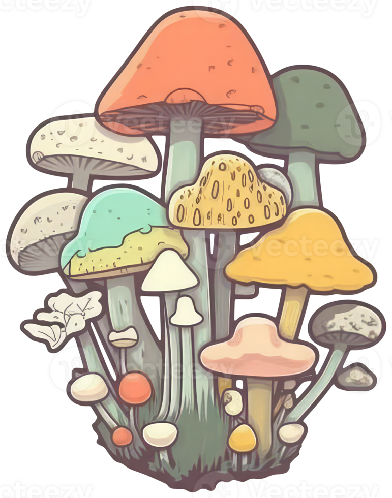 Mushroom sticker transparent illustration. . png