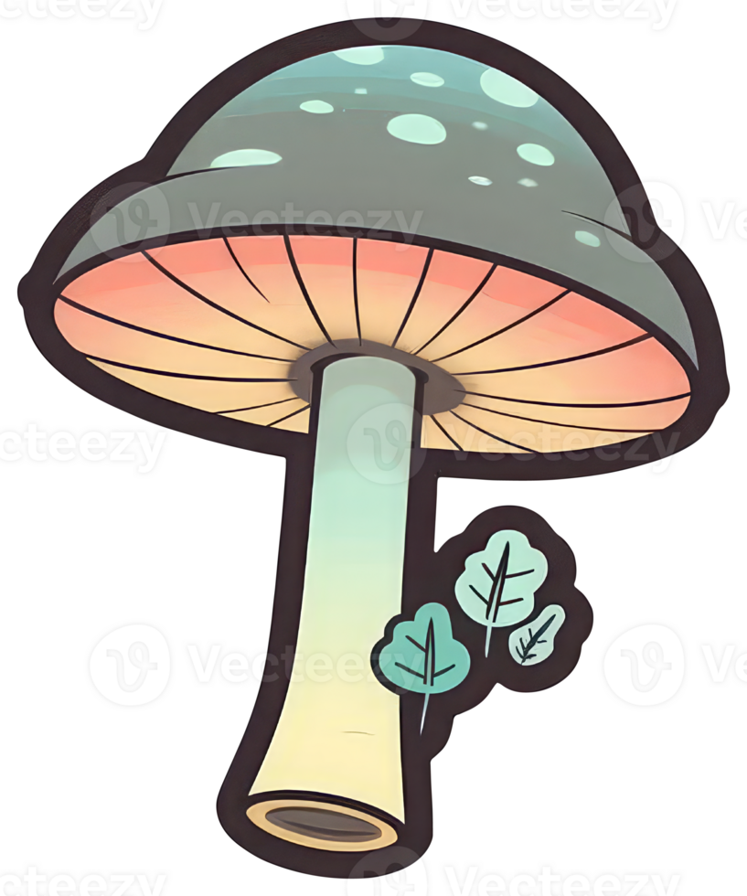 Mushroom sticker transparent illustration. . png