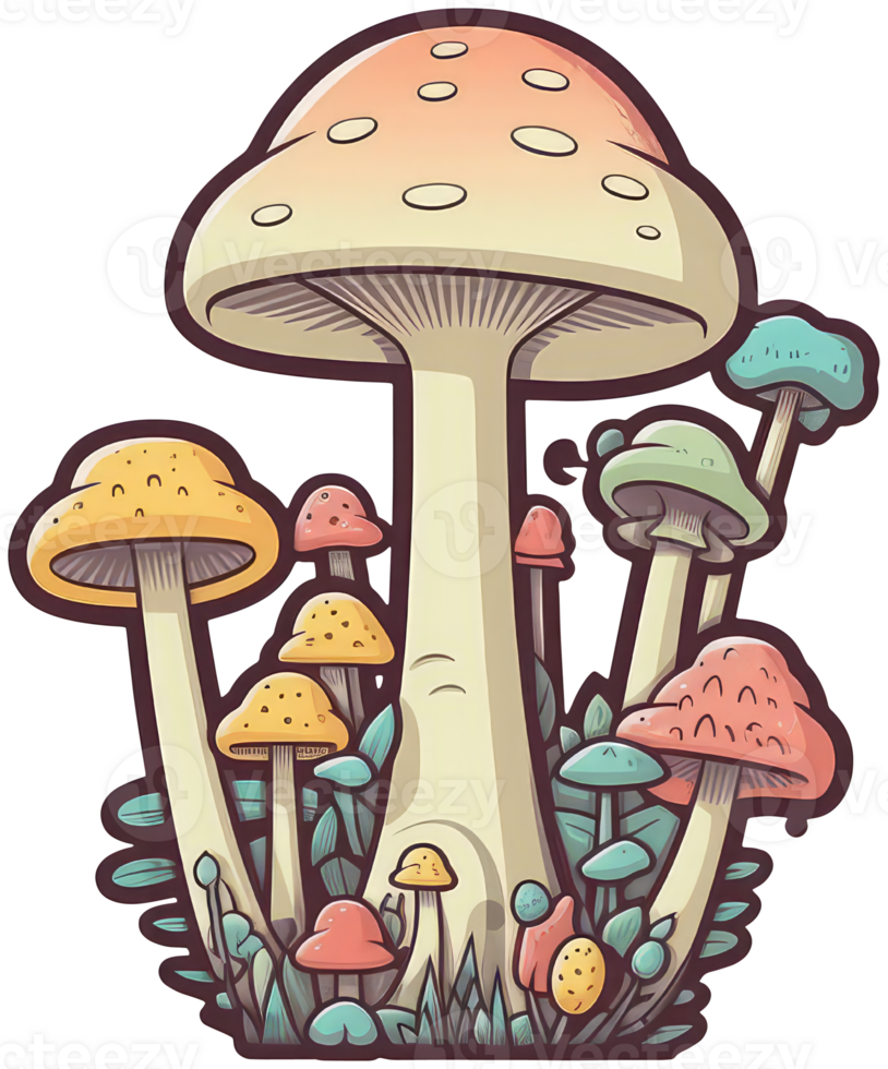 Mushroom sticker transparent illustration. . png