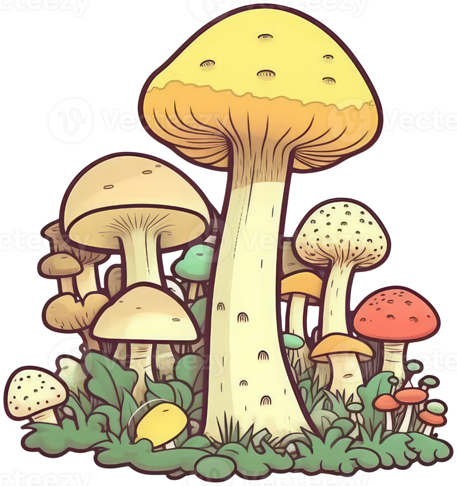 Mushroom sticker transparent illustration. . png