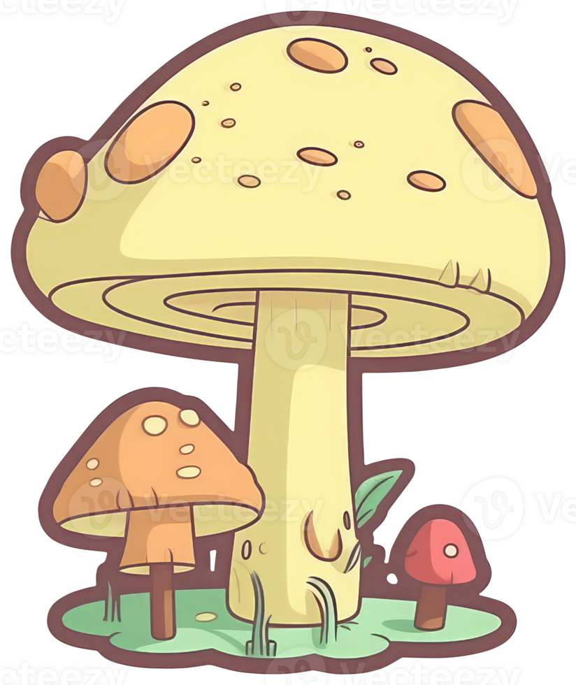 Mushroom sticker transparent illustration. . png