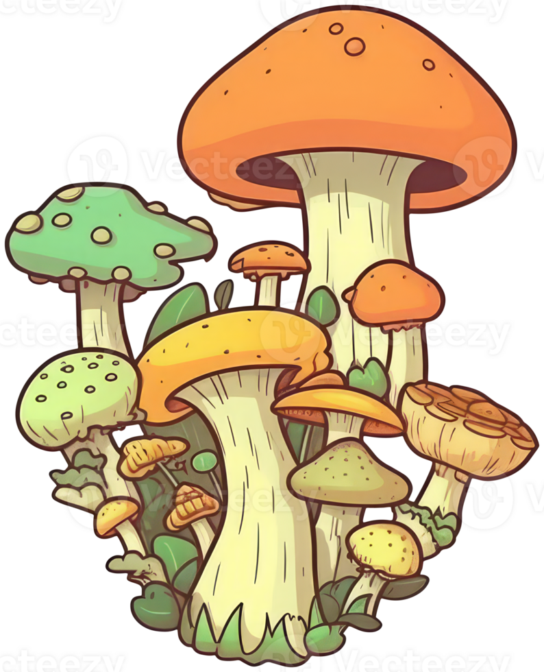 Mushroom sticker transparent illustration. . png