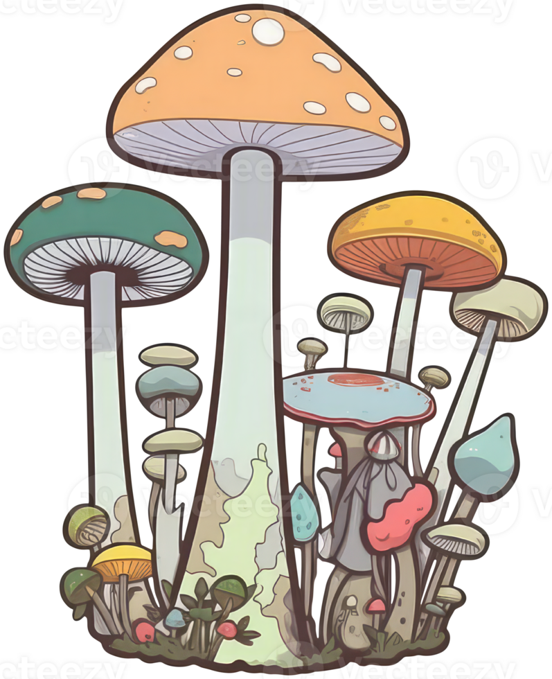 Mushroom sticker transparent illustration. . png