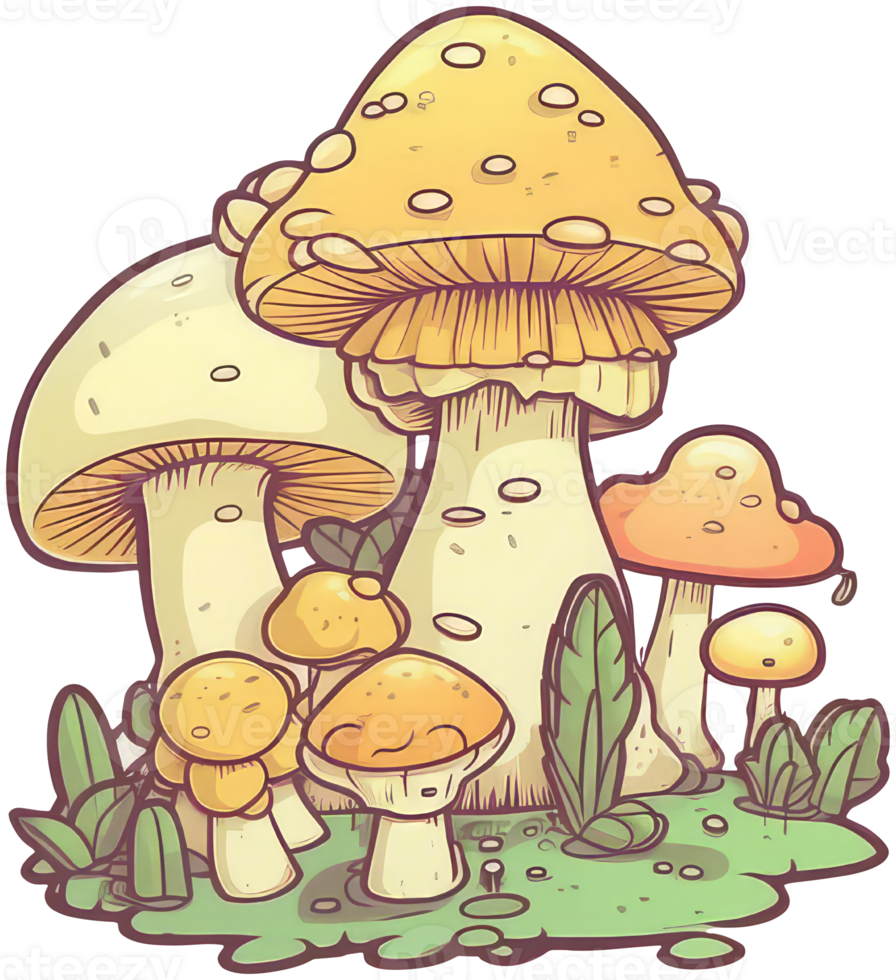 Mushroom sticker transparent illustration. . png