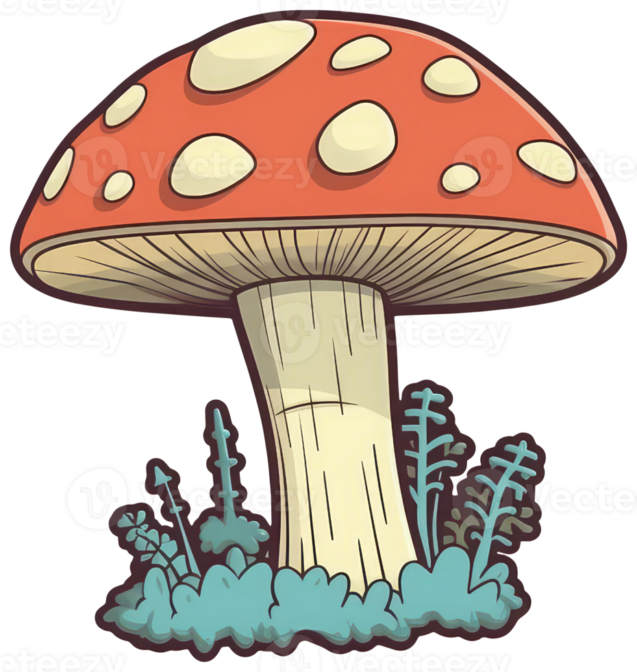 Mushroom sticker transparent illustration. . png