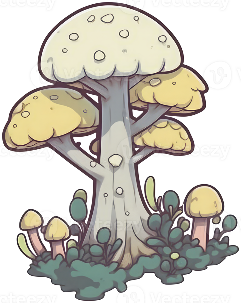 Mushroom sticker transparent illustration. . png