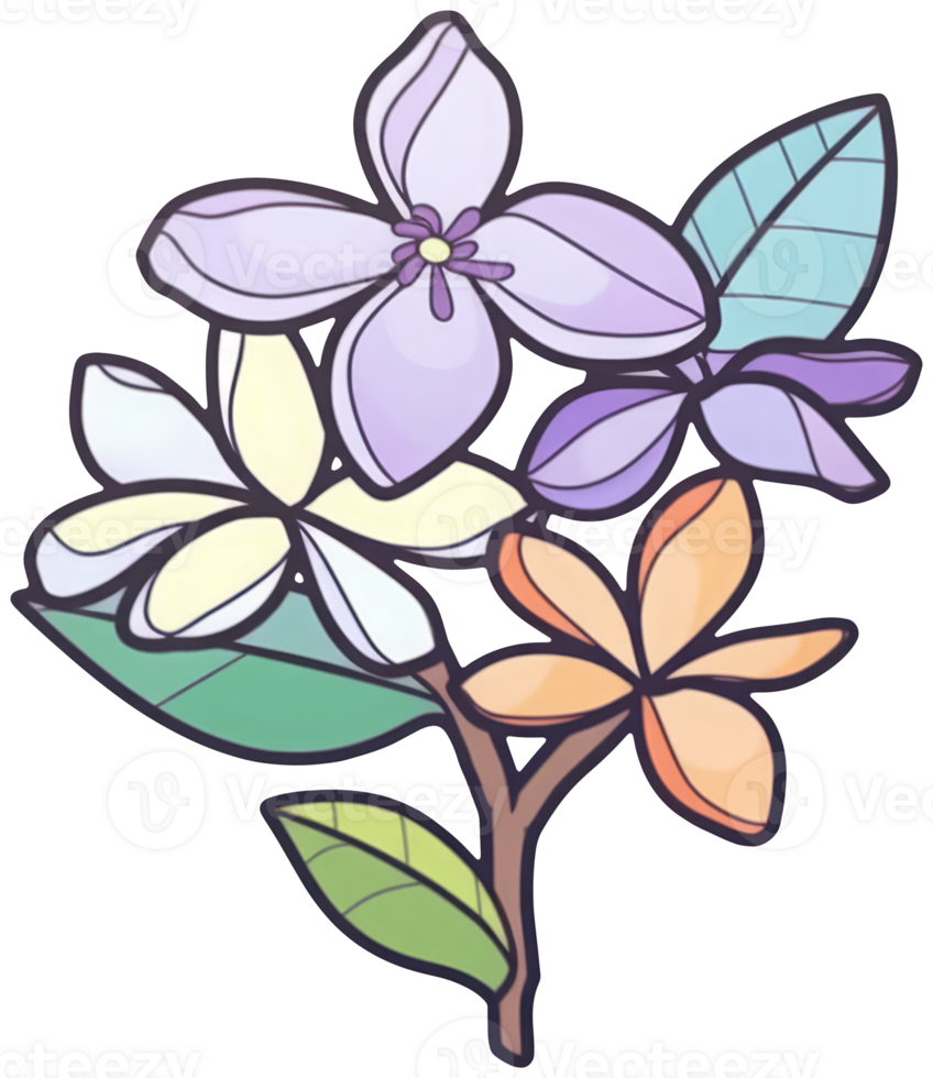 Flower sticker transparent illustration. . png