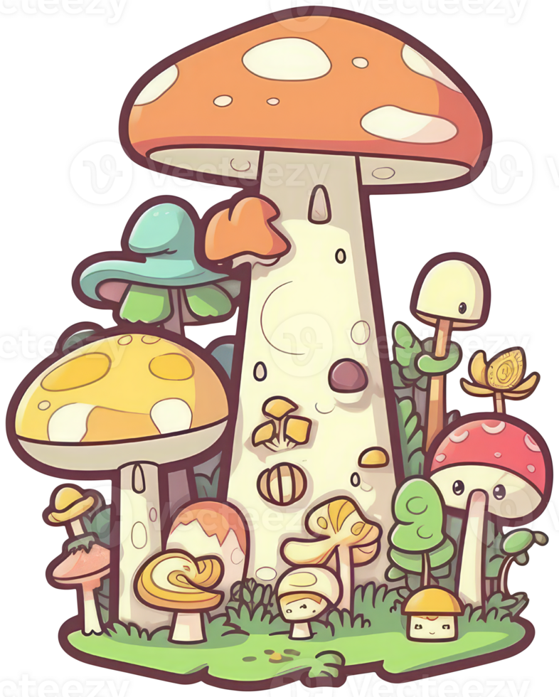 Mushroom sticker transparent illustration. . png