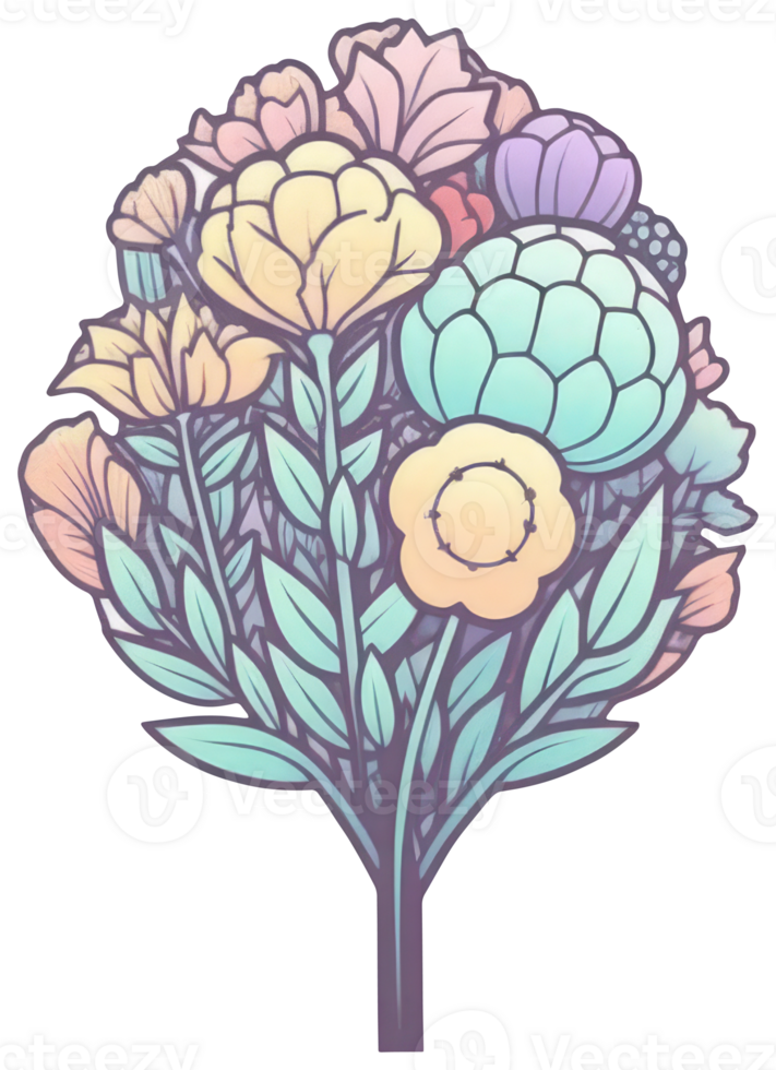 Flower sticker transparent illustration. . png