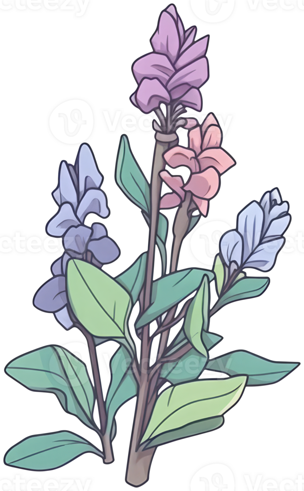 Flower sticker transparent illustration. . png