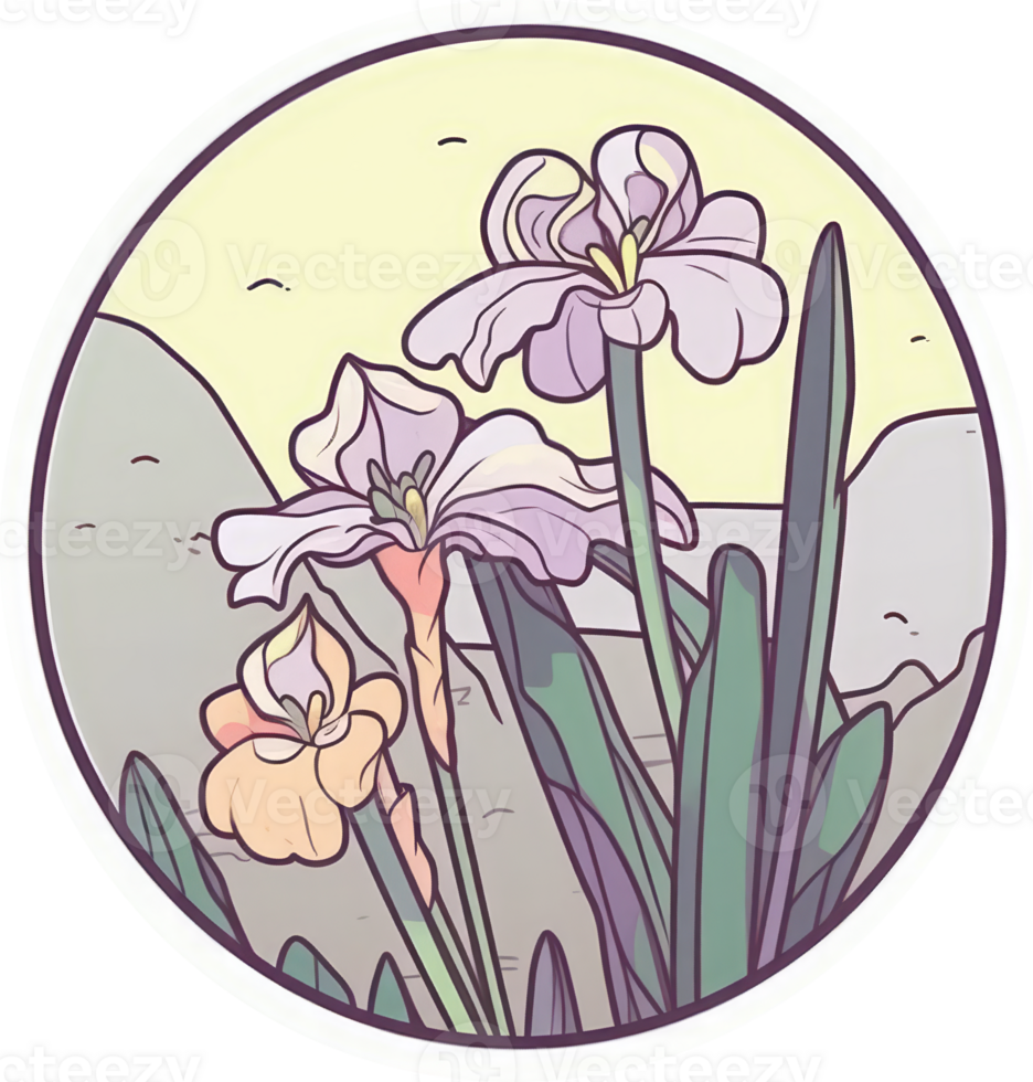 Flower sticker transparent illustration. . png