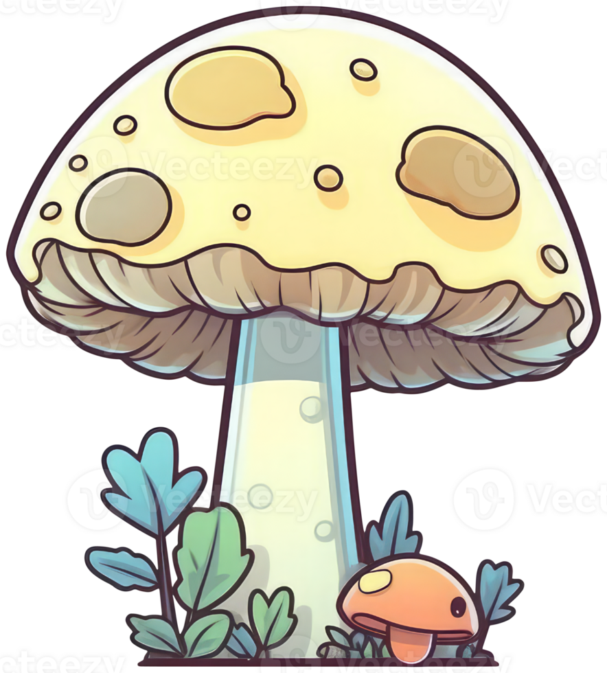 Mushroom sticker transparent illustration. . png