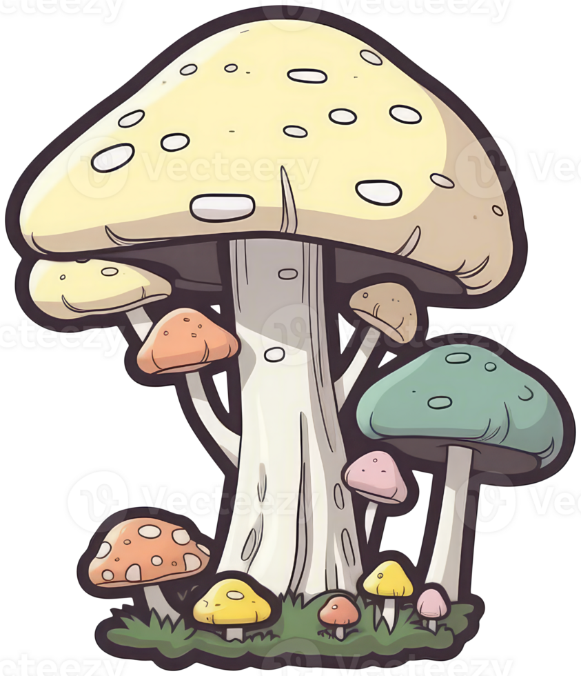 Mushroom sticker transparent illustration. . png