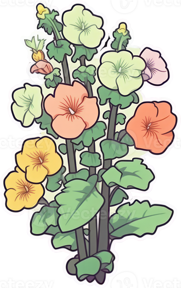 Flower sticker transparent illustration. . png