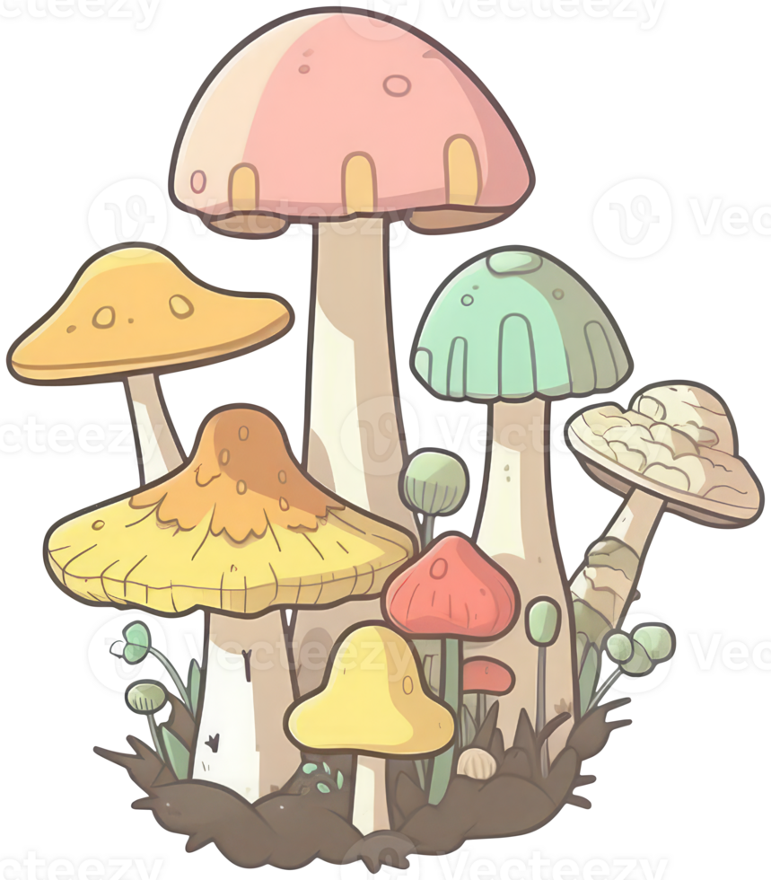 Mushroom sticker transparent illustration. . png
