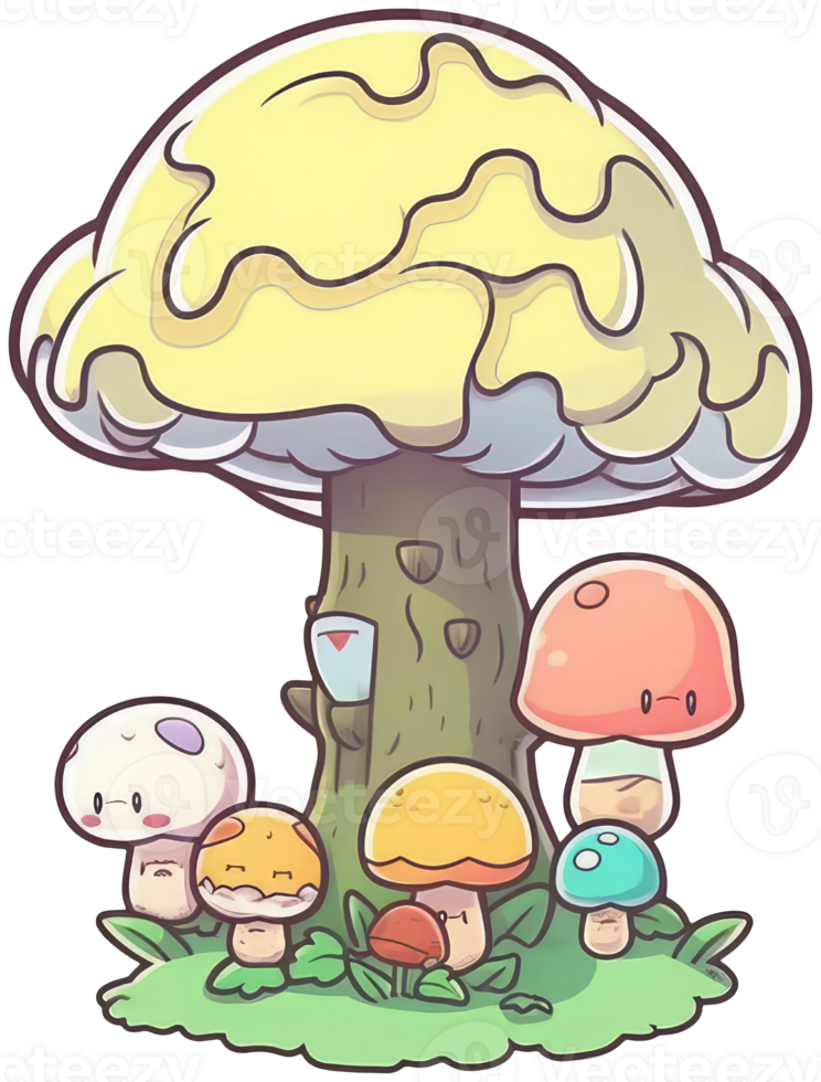 Mushroom sticker transparent illustration. . png