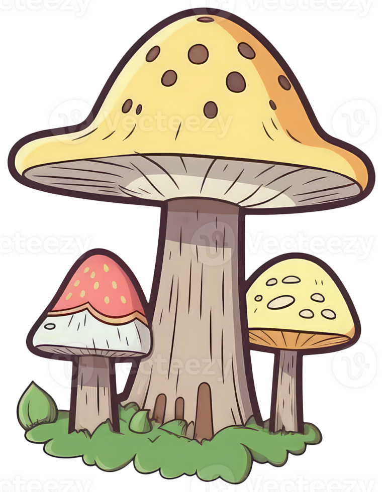 Mushroom sticker transparent illustration. . png
