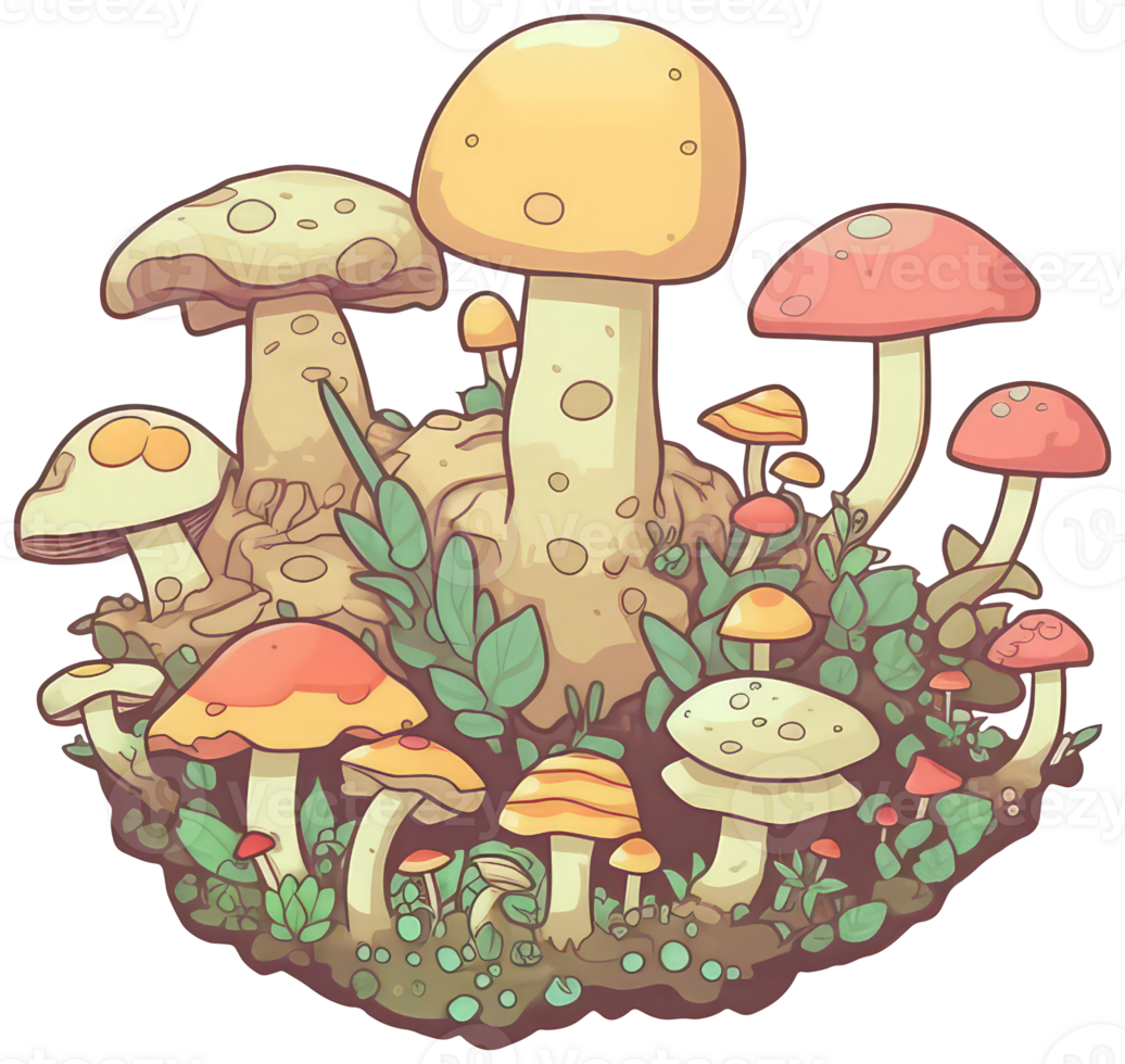 Mushroom sticker transparent illustration. . png