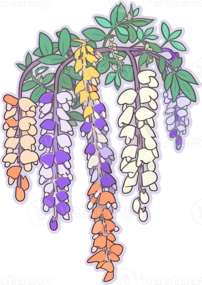 Blume Aufkleber transparent Illustration. ai generativ. png