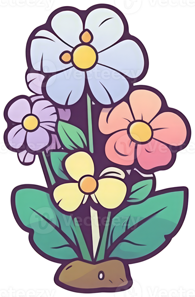 Flower sticker transparent illustration. . png