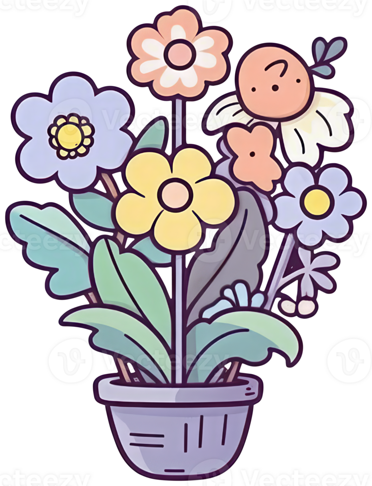 Flower sticker transparent illustration. . png