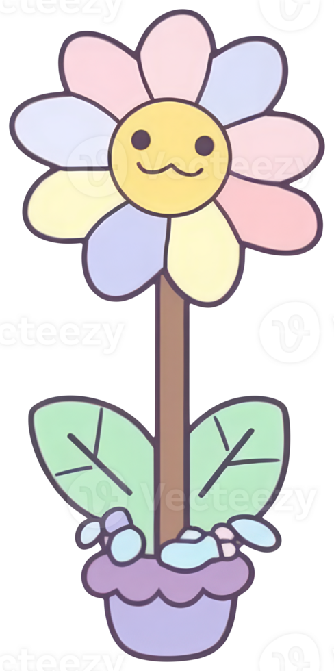 Flower sticker transparent illustration. . png