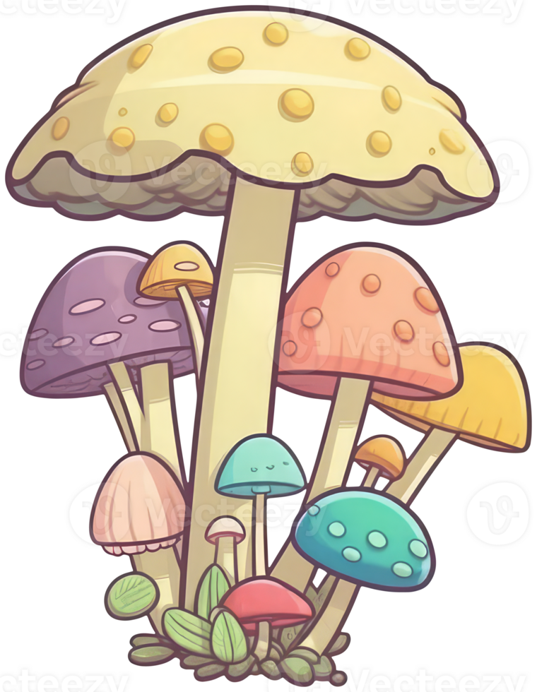 Mushroom sticker transparent illustration. . png