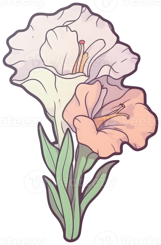 Flower sticker transparent illustration. . png