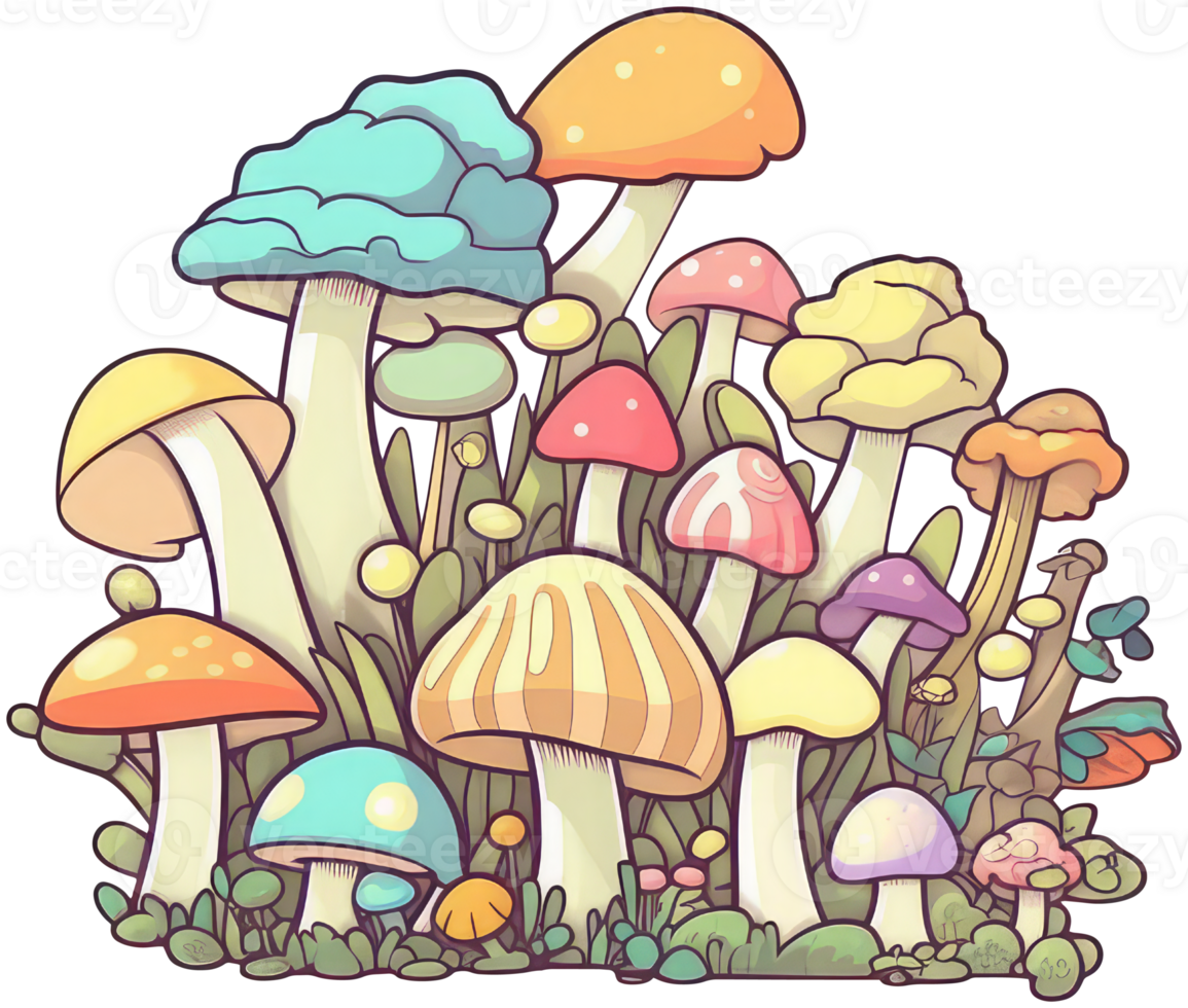Mushroom sticker transparent illustration. . png