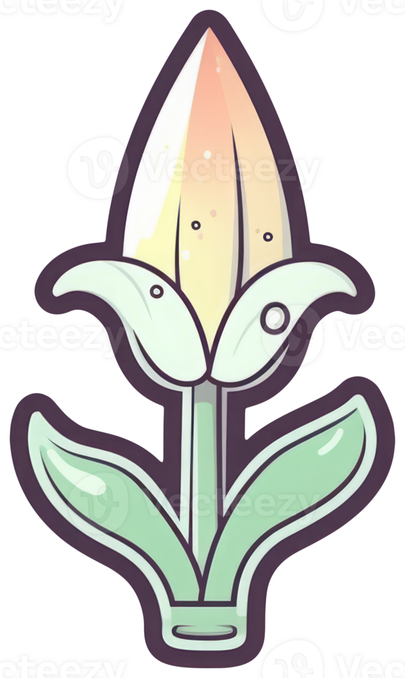 Flower sticker transparent illustration. . png