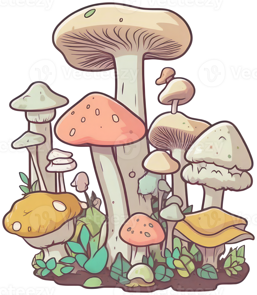 Mushroom sticker transparent illustration. . png
