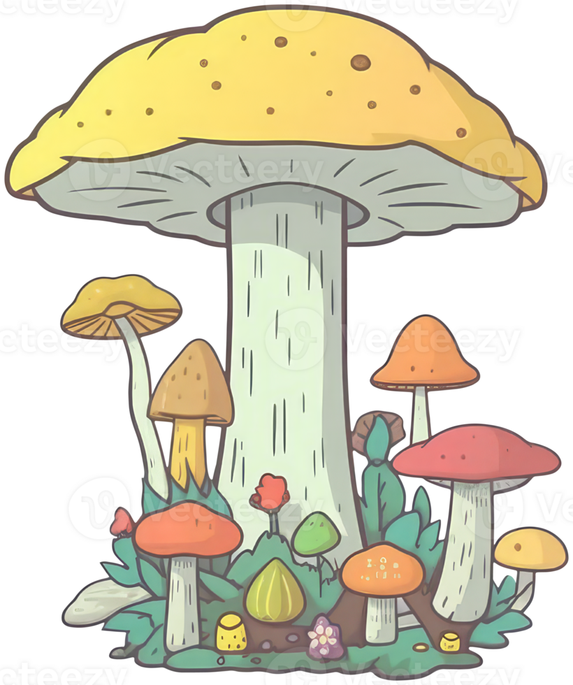 Mushroom sticker transparent illustration. . png