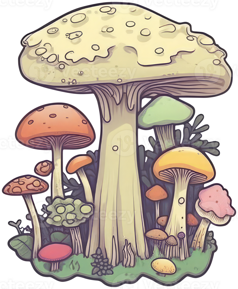 Mushroom sticker transparent illustration. . png