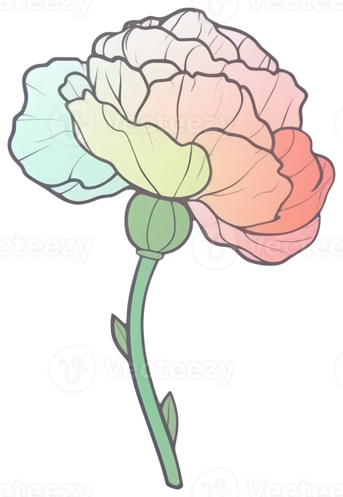 Flower sticker transparent illustration. . png