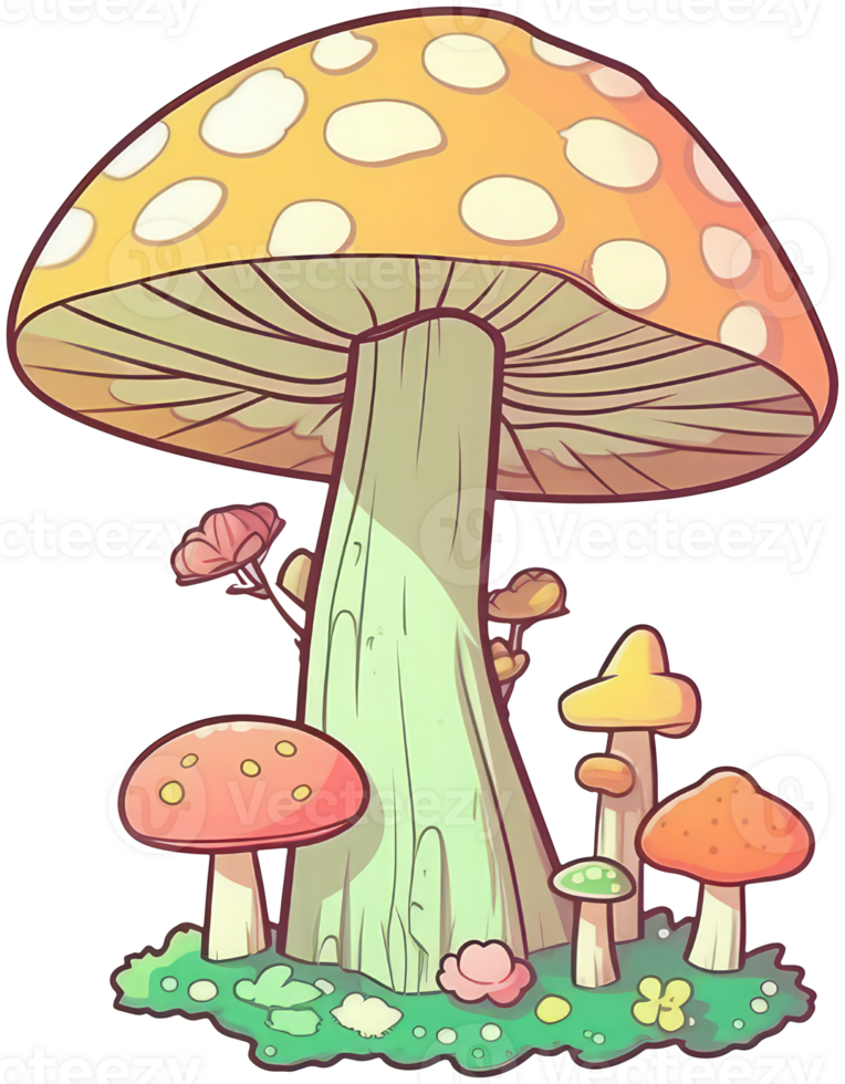 Mushroom sticker transparent illustration. . png